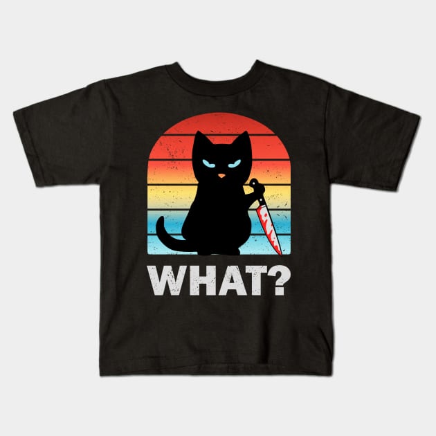 What? Knife cat. Kids T-Shirt by Yolanda84